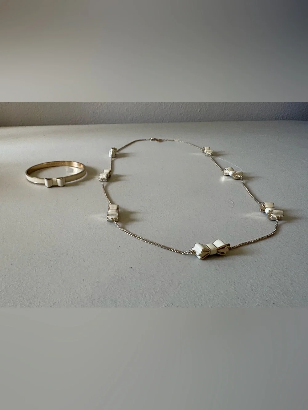 kate spade White Bow Station Necklace